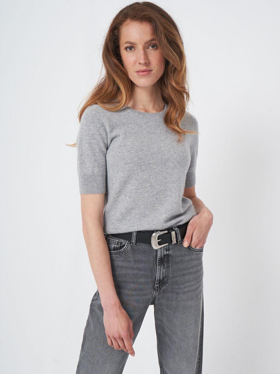 Repeat Cashmere Basic Korte Mouw Organisch Cashmere Trui