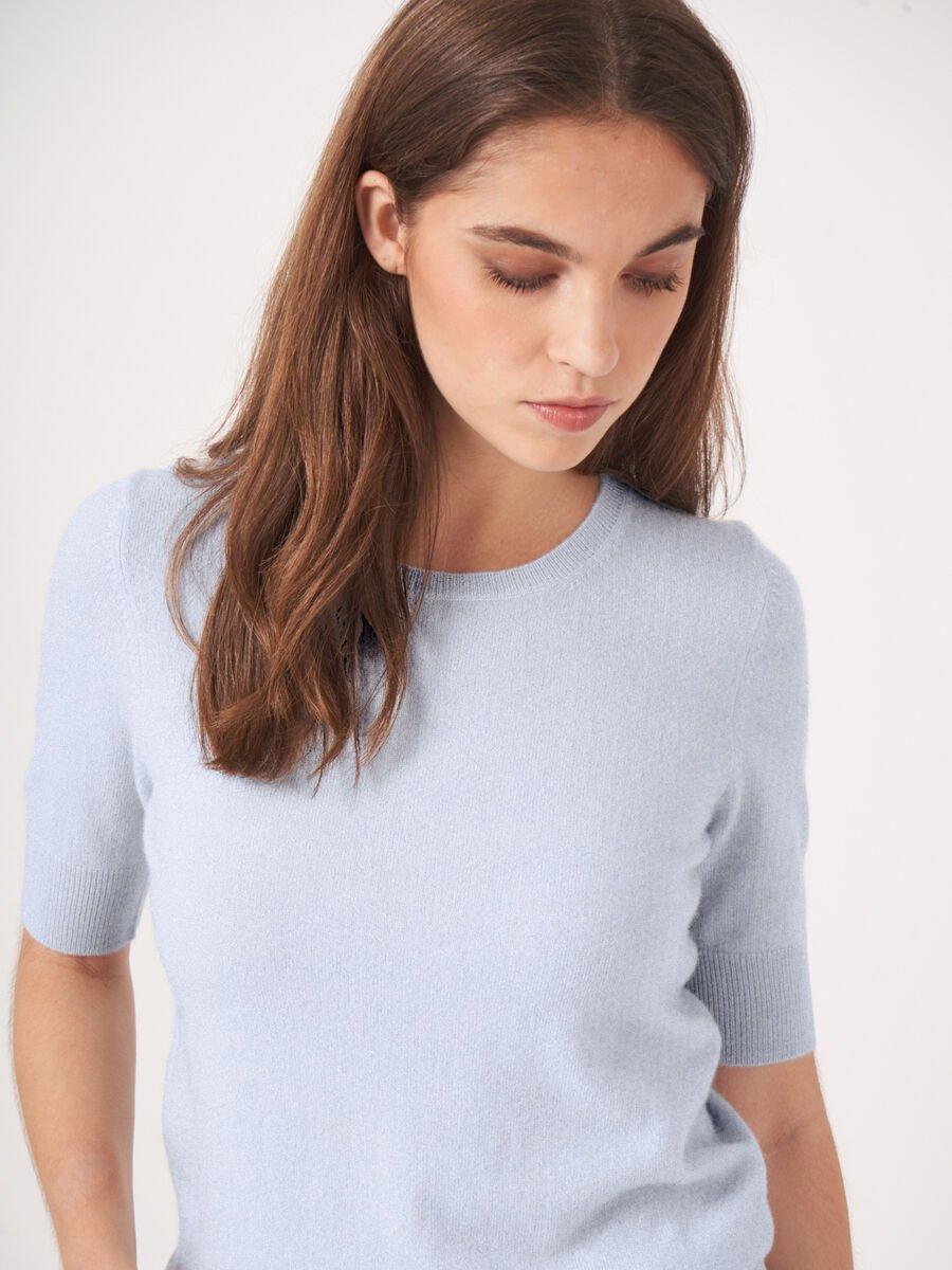 Repeat Cashmere Basic Korte Mouw Organisch Cashmere Trui