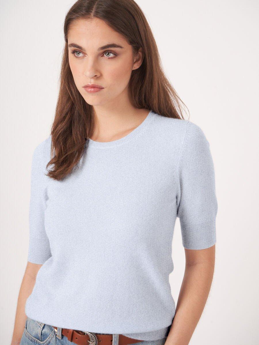 Repeat Cashmere Basic Korte Mouw Organisch Cashmere Trui