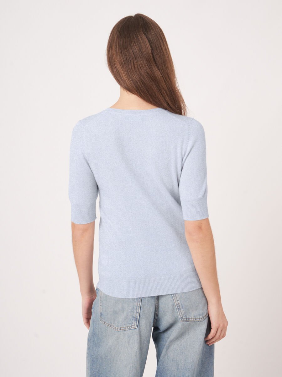 Repeat Cashmere Basic Korte Mouw Organisch Cashmere Trui