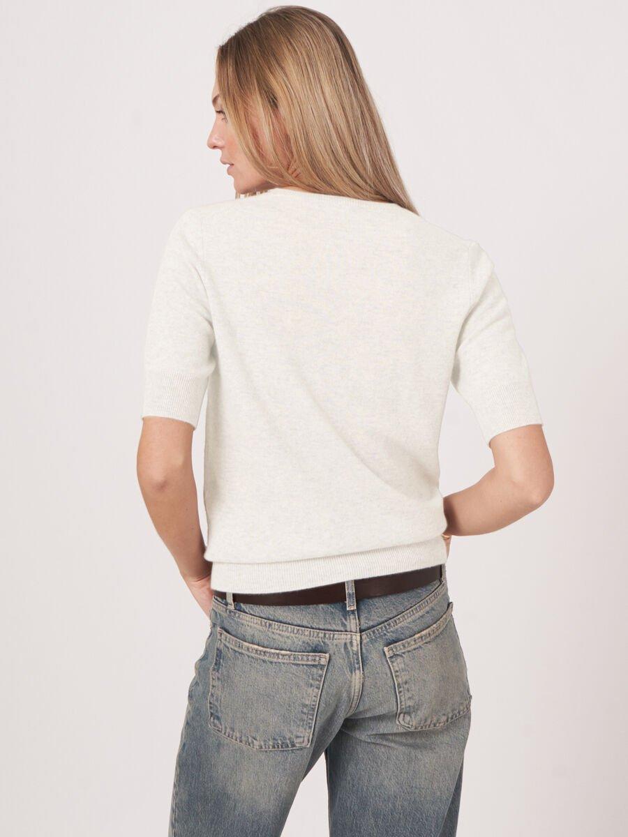 Repeat Cashmere Basic Korte Mouw Organisch Cashmere Trui