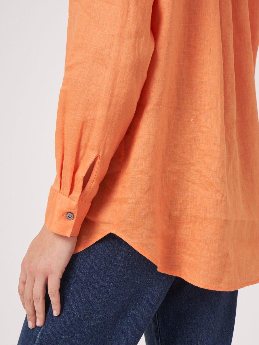 Repeat Cashmere Basic Linnen Blouse Met Borstzakken