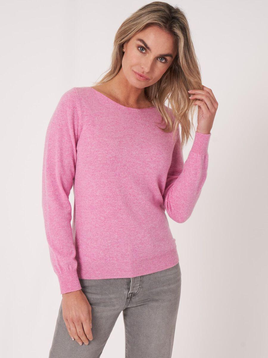 repeat cashmere Basic organisch cashmere boothals trui