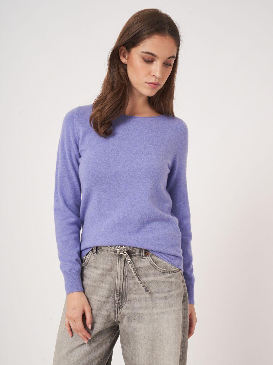 repeat cashmere Basic organisch cashmere boothals trui