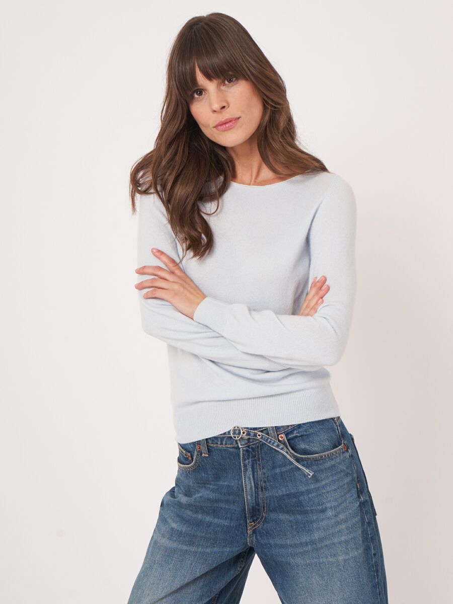 Repeat Cashmere Basic Organisch Cashmere Boothals Trui