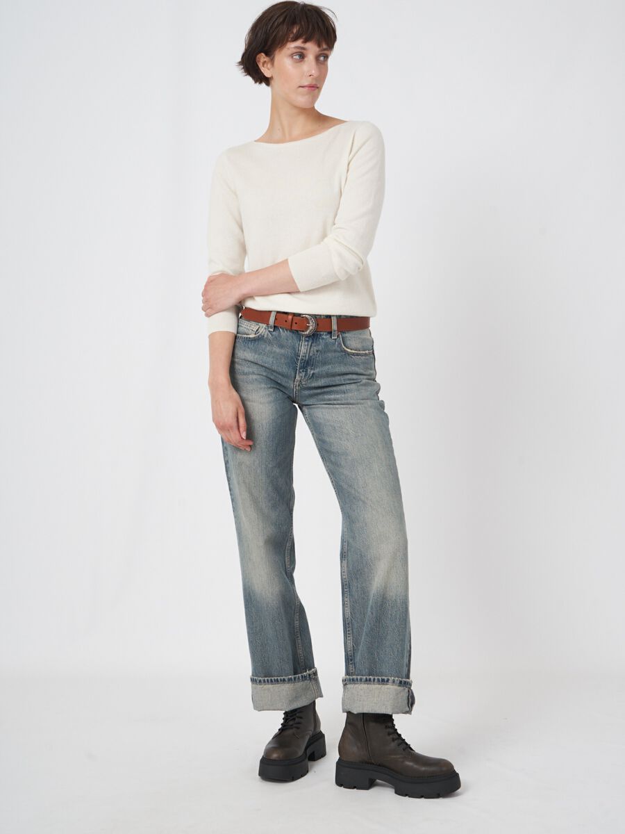 Repeat Cashmere Basic Organisch Cashmere Boothals Trui