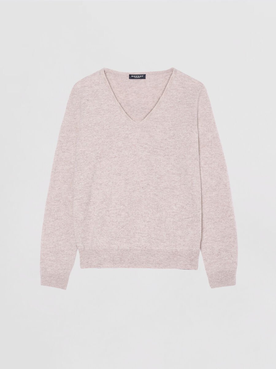 repeat cashmere Basic organisch cashmere V-hals trui