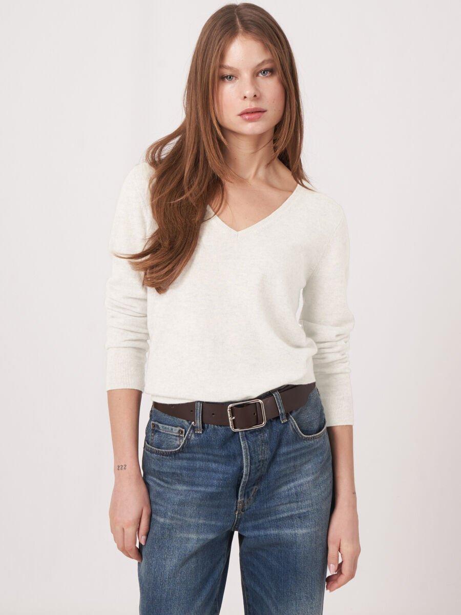 Repeat Cashmere Basic Organisch Cashmere V-hals Trui