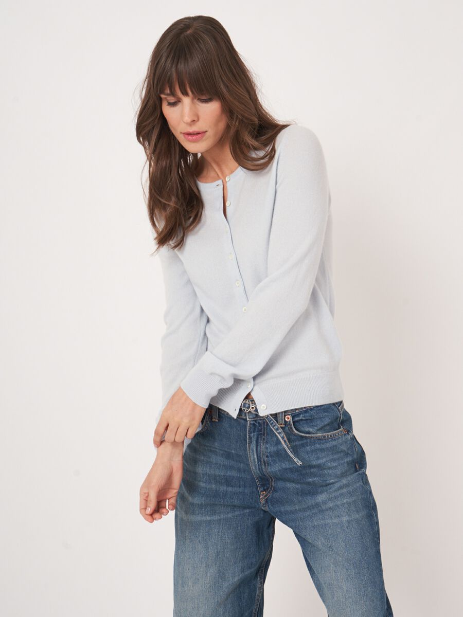 Repeat Cashmere Basic Organisch Cashmere Vest Met Ronde Hals