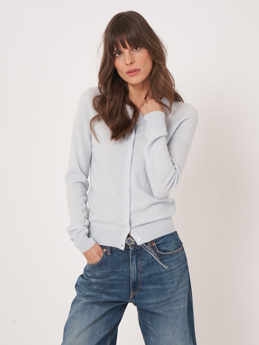 Repeat Cashmere Basic Organisch Cashmere Vest Met Ronde Hals