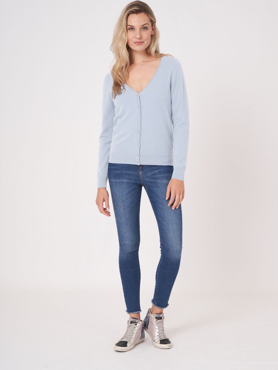 Repeat Cashmere Basic Organisch Cashmere Vest Met V-hals