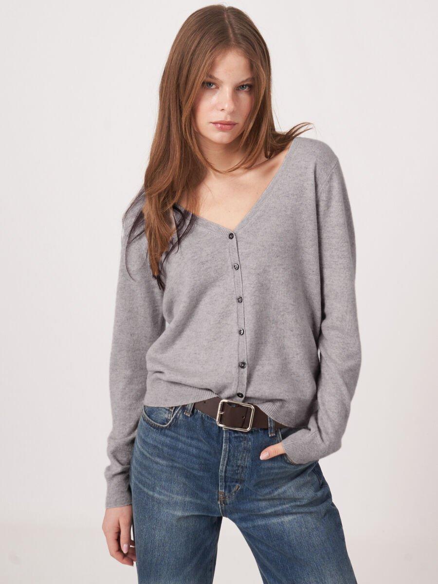 Repeat Cashmere Basic Organisch Cashmere Vest Met V-hals