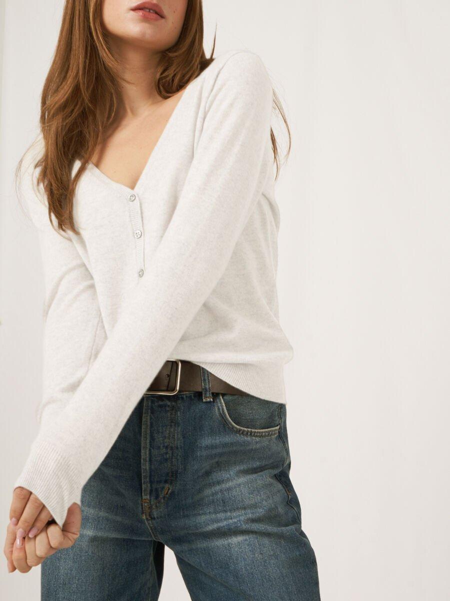 Repeat Cashmere Basic Organisch Cashmere Vest Met V-hals