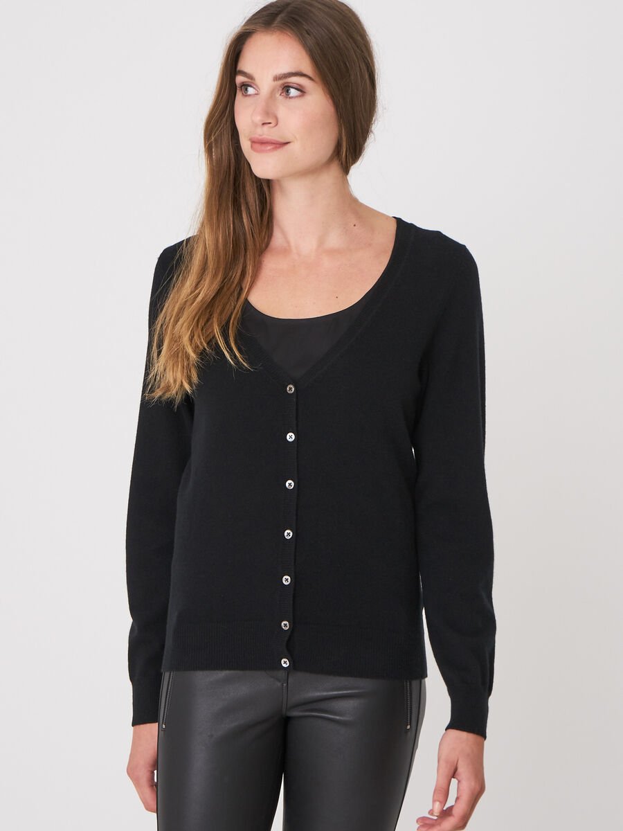 Repeat Cashmere Basic Organisch Cashmere Vest Met V-hals