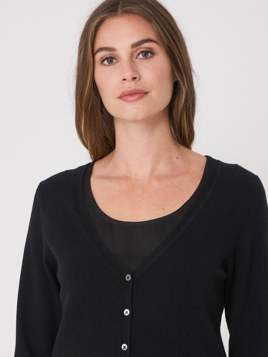 Repeat Cashmere Basic Organisch Cashmere Vest Met V-hals
