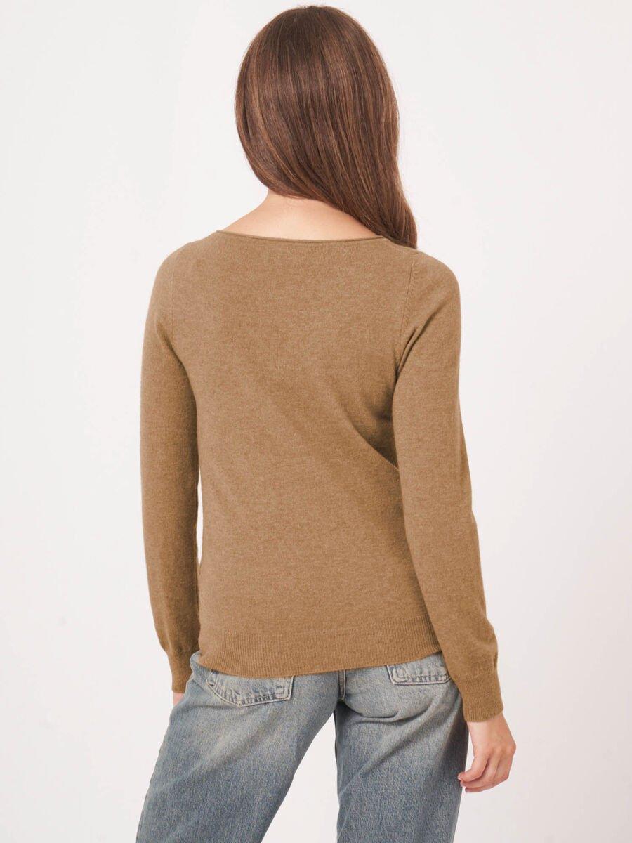 Repeat Cashmere Basic Trui Met Boothals Van Cashmere Wolmix