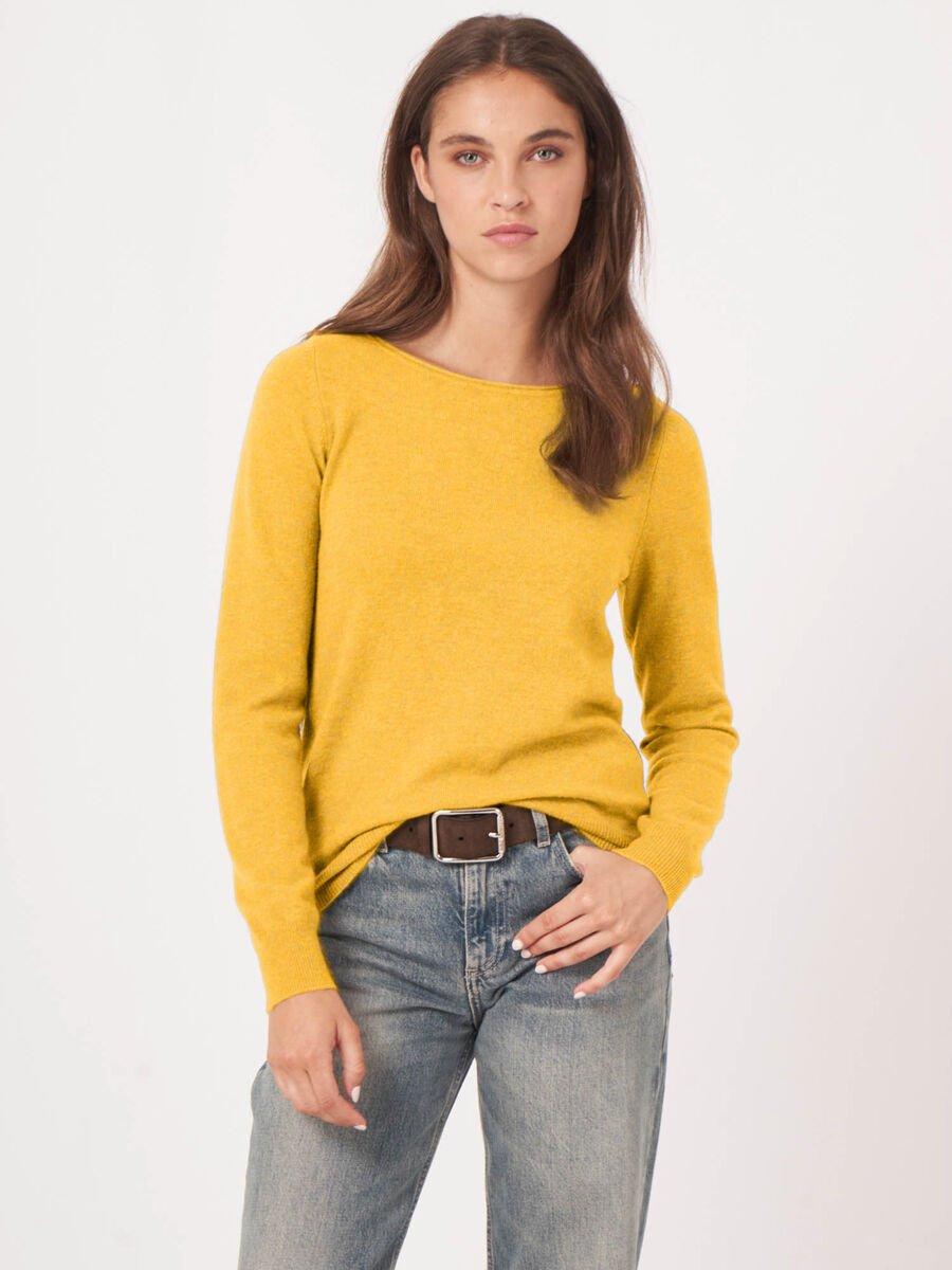 Repeat Cashmere Basic Trui Met Boothals Van Cashmere Wolmix