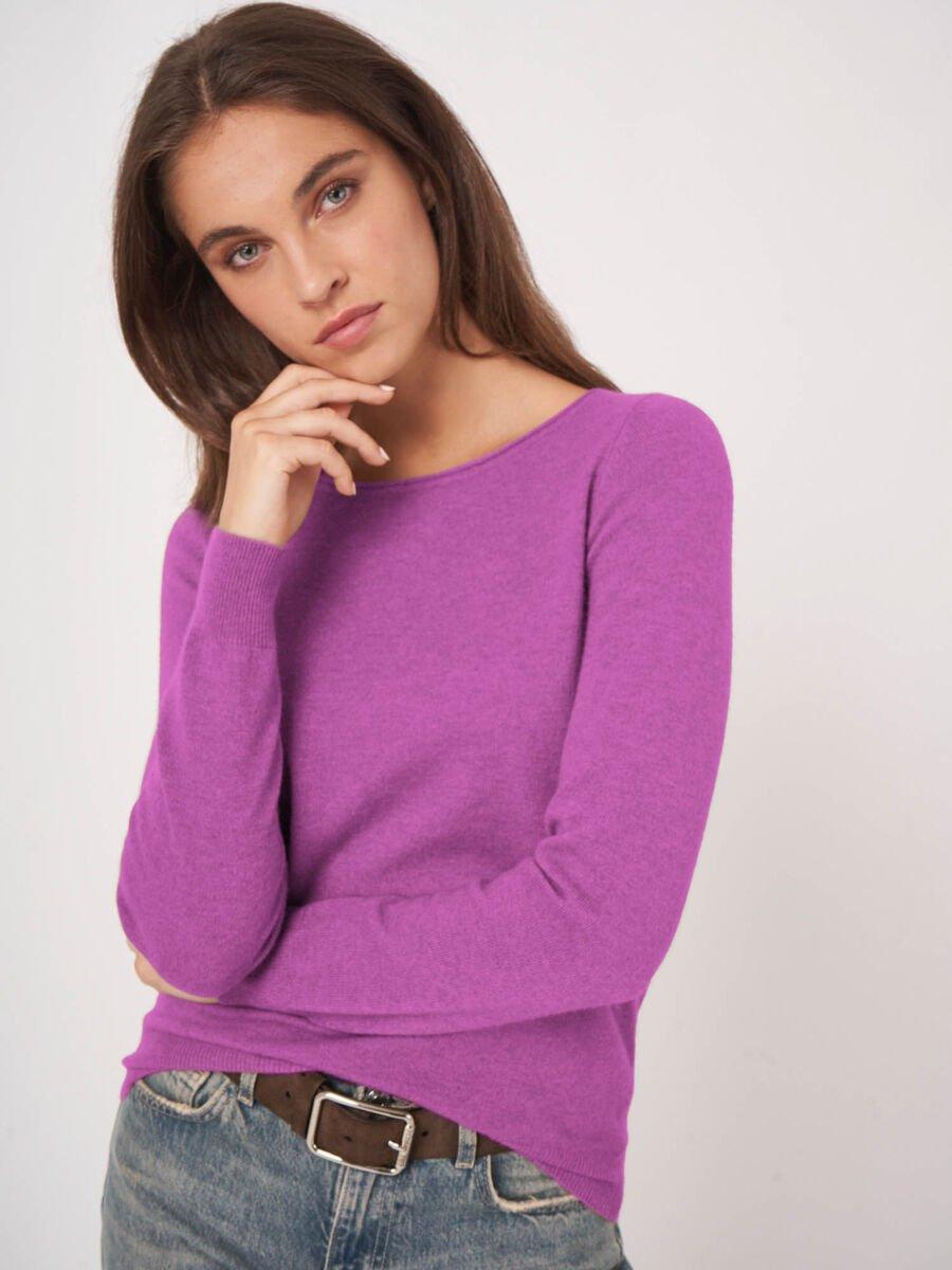 Repeat Cashmere Basic Trui Met Boothals Van Cashmere Wolmix