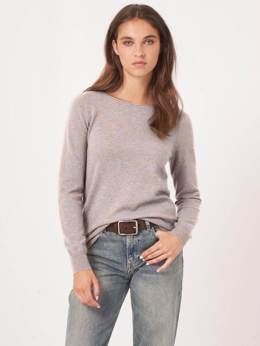 Repeat Cashmere Basic Trui Met Boothals Van Cashmere Wolmix