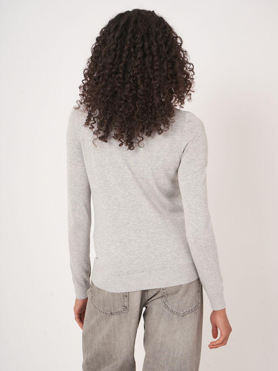 Repeat Cashmere Basic Trui Met Lange Mouwen In Katoenmix