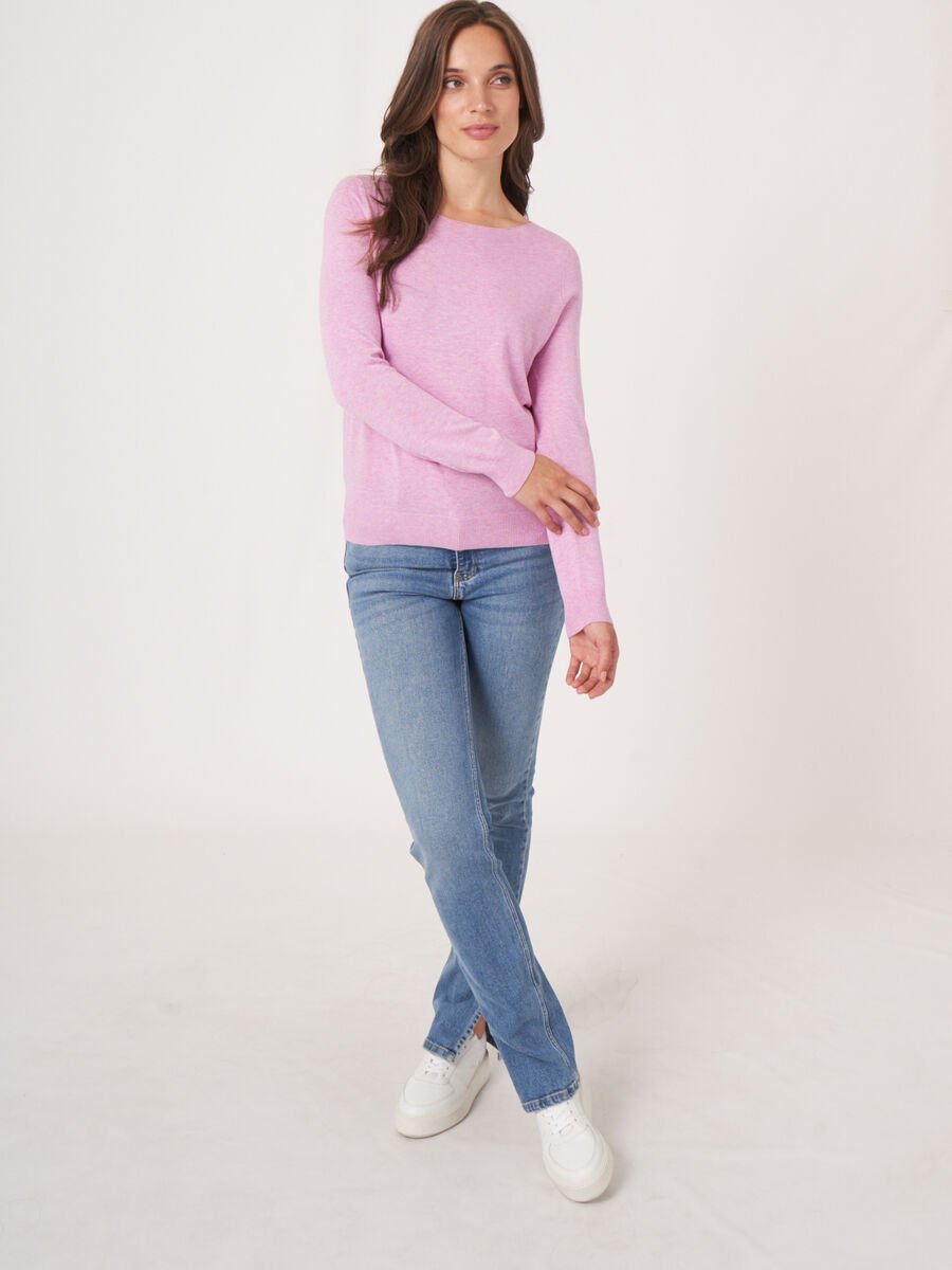 Repeat Cashmere Basic Trui Met Lange Mouwen In Katoenmix