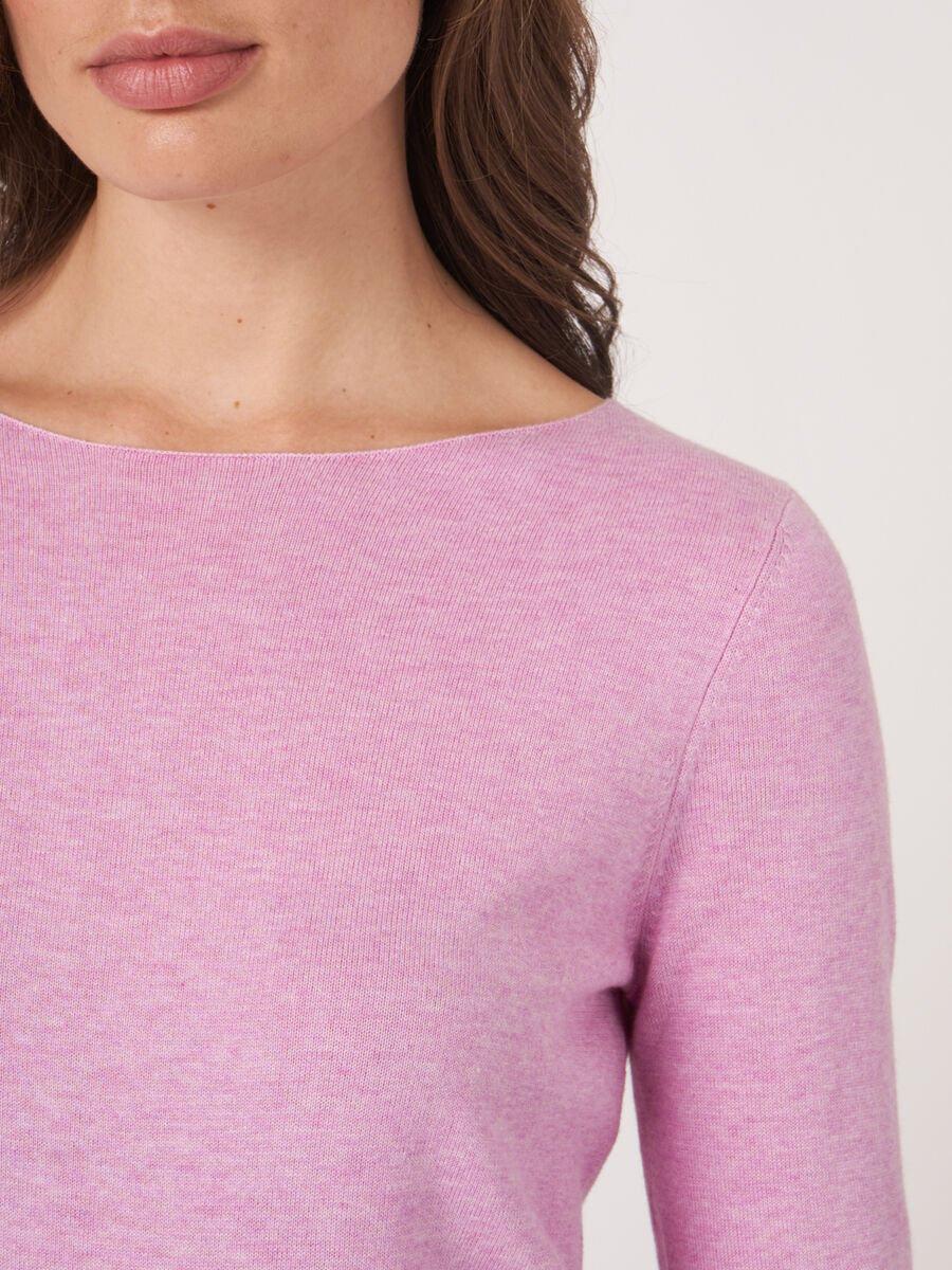 Repeat Cashmere Basic Trui Met Lange Mouwen In Katoenmix