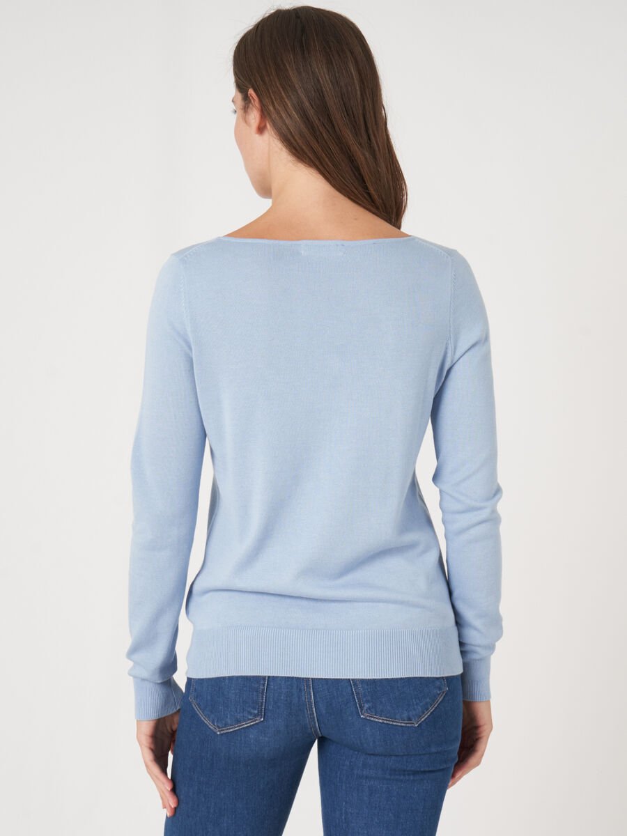 Repeat Cashmere Basic Trui Met Lange Mouwen In Katoenmix