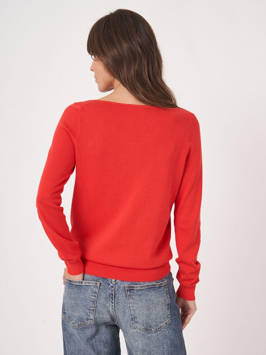 Repeat Cashmere Basic Trui Met Lange Mouwen In Katoenmix