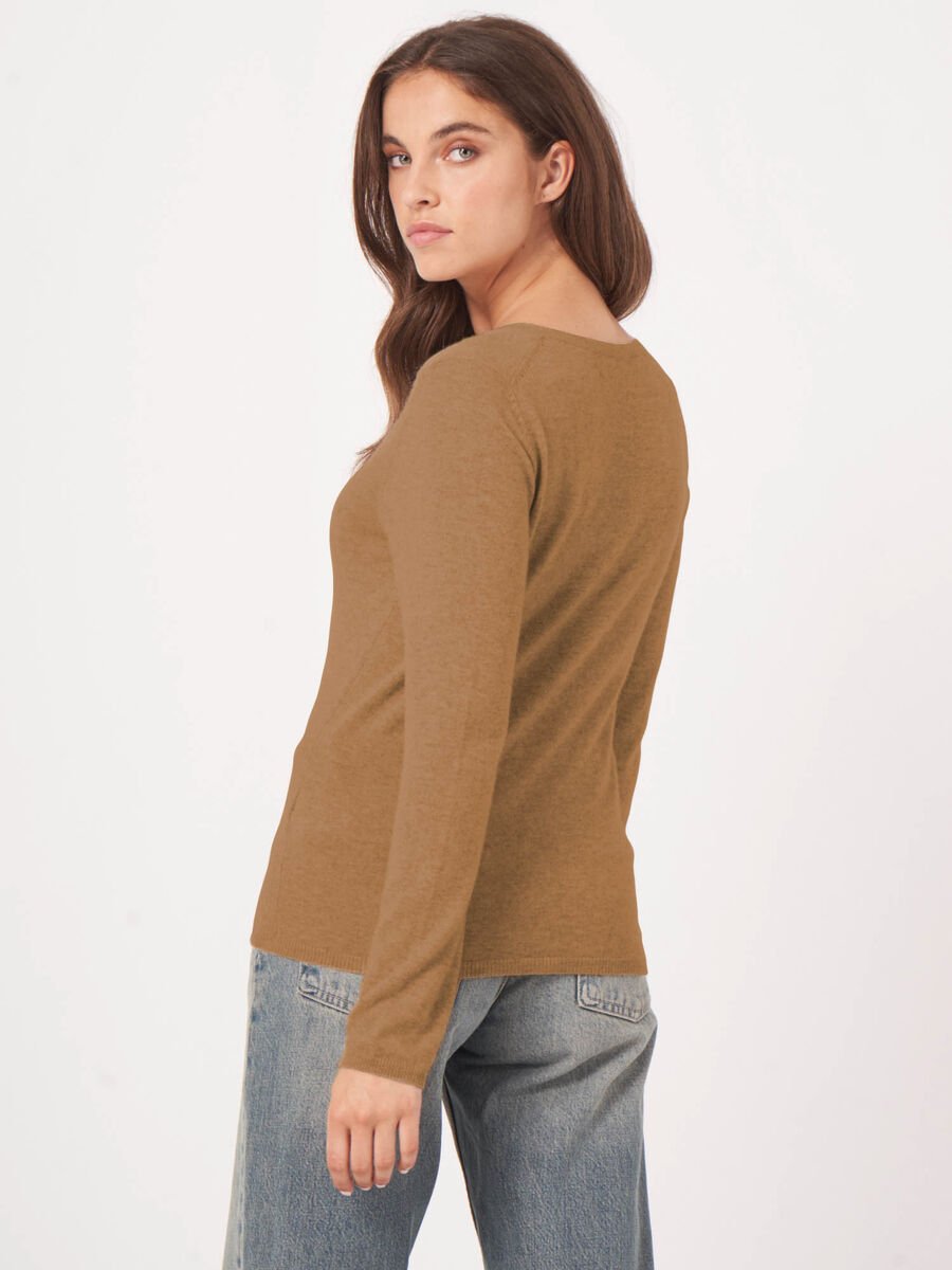 Repeat Cashmere Basic V-hals Trui Van Cashmere Wolmix