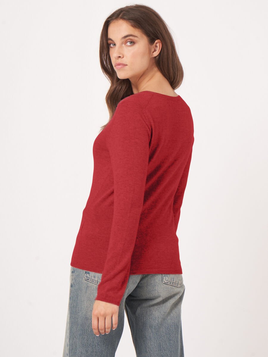 Repeat Cashmere Basic V-hals Trui Van Cashmere Wolmix