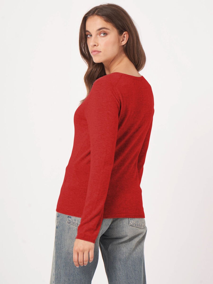Repeat Cashmere Basic V-hals Trui Van Cashmere Wolmix