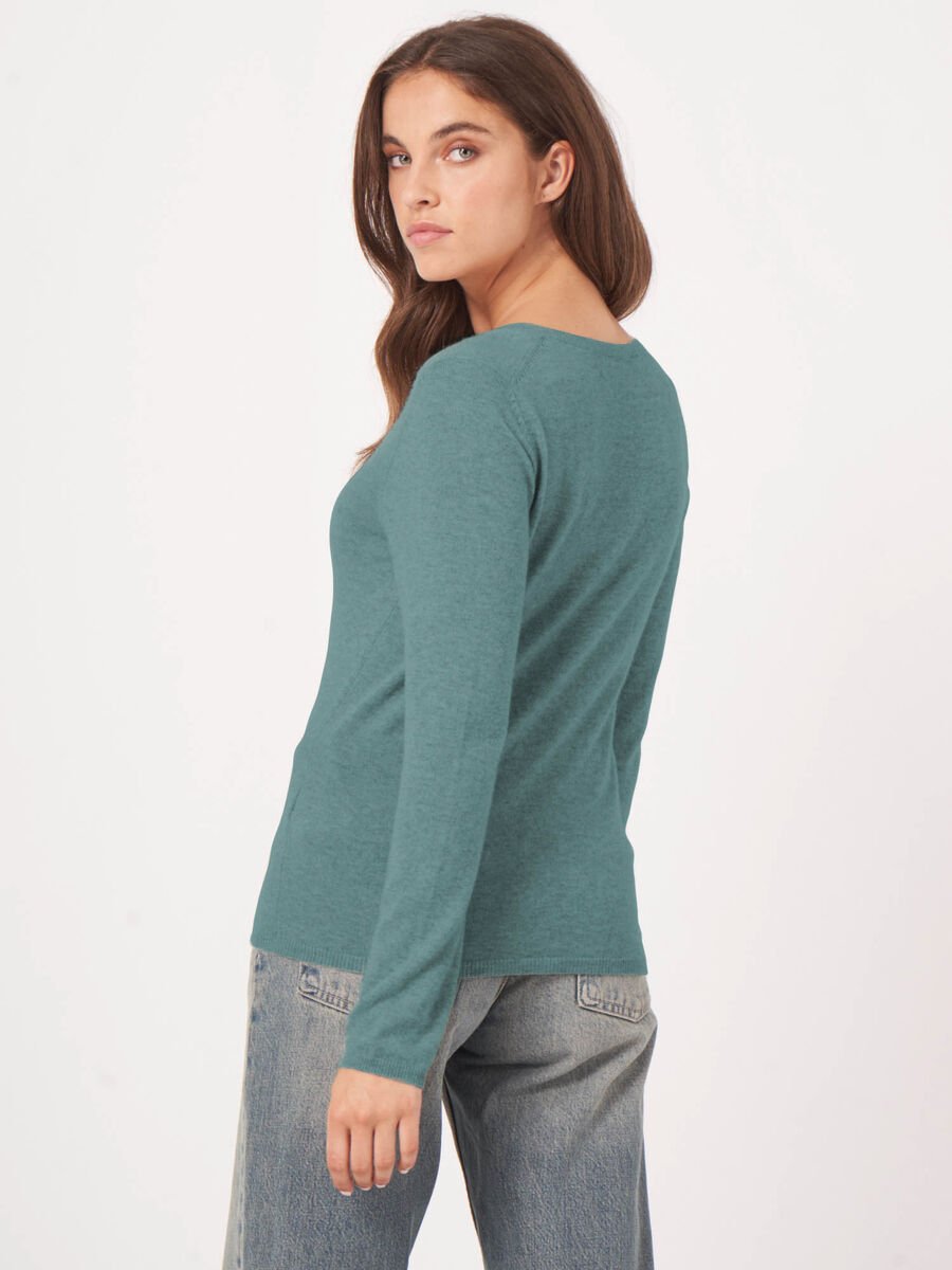Repeat Cashmere Basic V-hals Trui Van Cashmere Wolmix