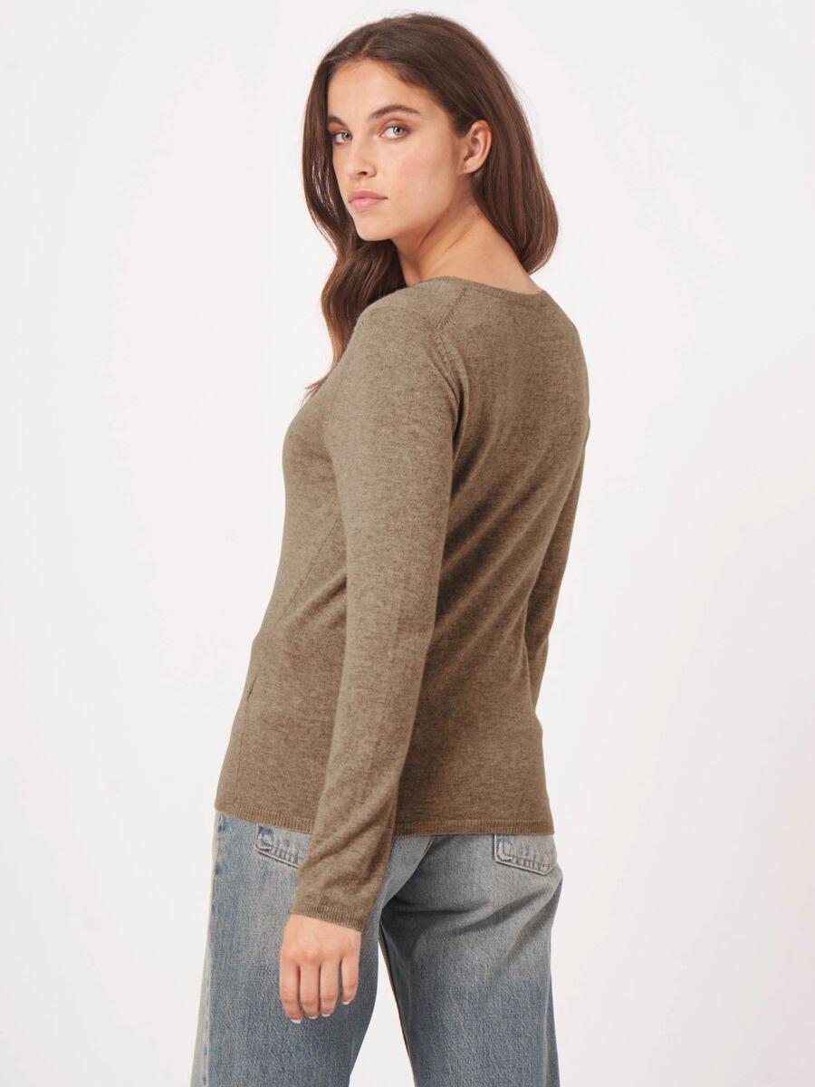 Repeat Cashmere Basic V-hals Trui Van Cashmere Wolmix