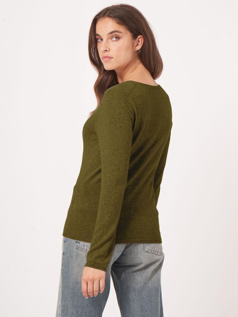 Repeat Cashmere Basic V-hals Trui Van Cashmere Wolmix