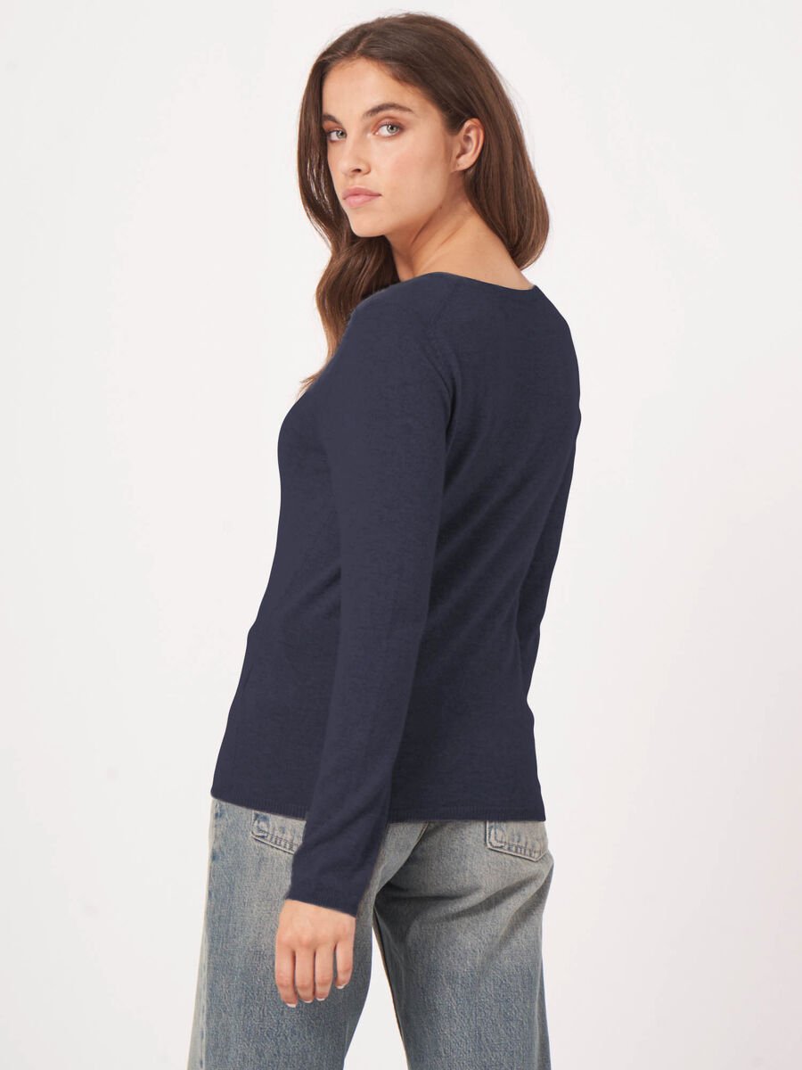 Repeat Cashmere Basic V-hals Trui Van Cashmere Wolmix