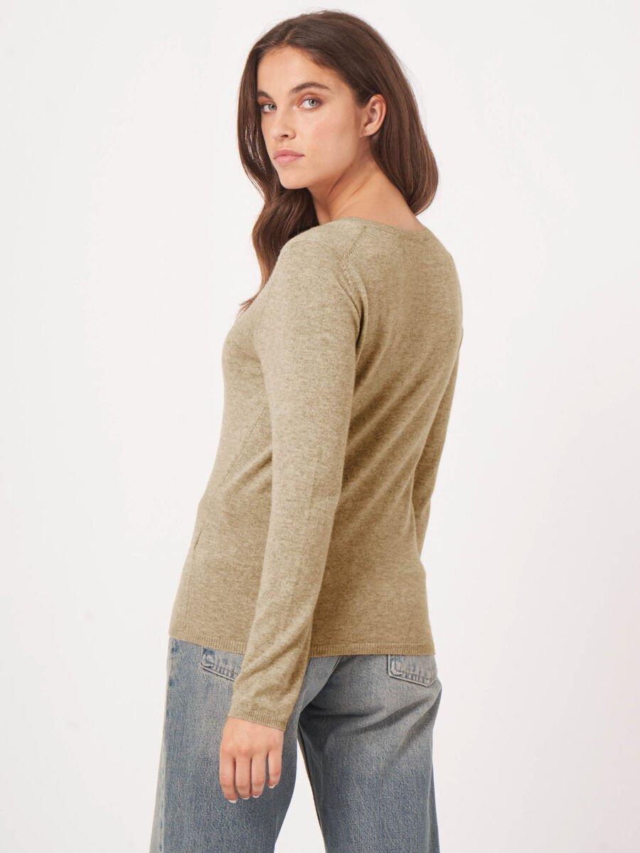 Repeat Cashmere Basic V-hals Trui Van Cashmere Wolmix