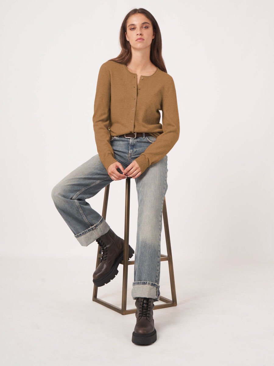 Repeat Cashmere Basic Vest Met Ronde Hals Van Cashmere Wolmix