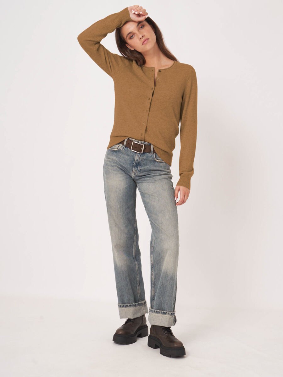 Repeat Cashmere Basic Vest Met Ronde Hals Van Cashmere Wolmix