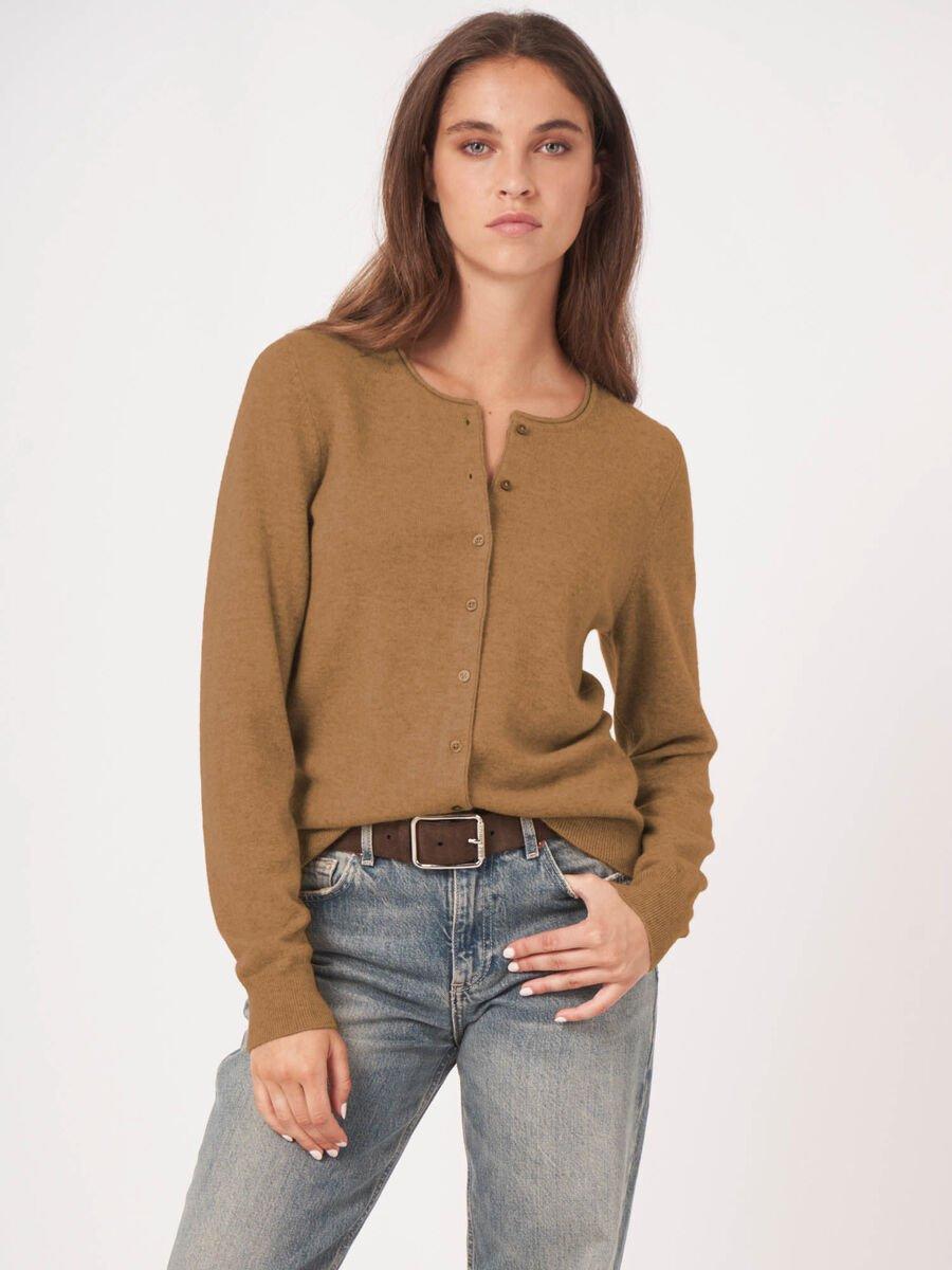 repeat cashmere Basic vest met ronde hals van cashmere wolmix repeat cashmere Basic vest met ronde hals van cashmere wolmix