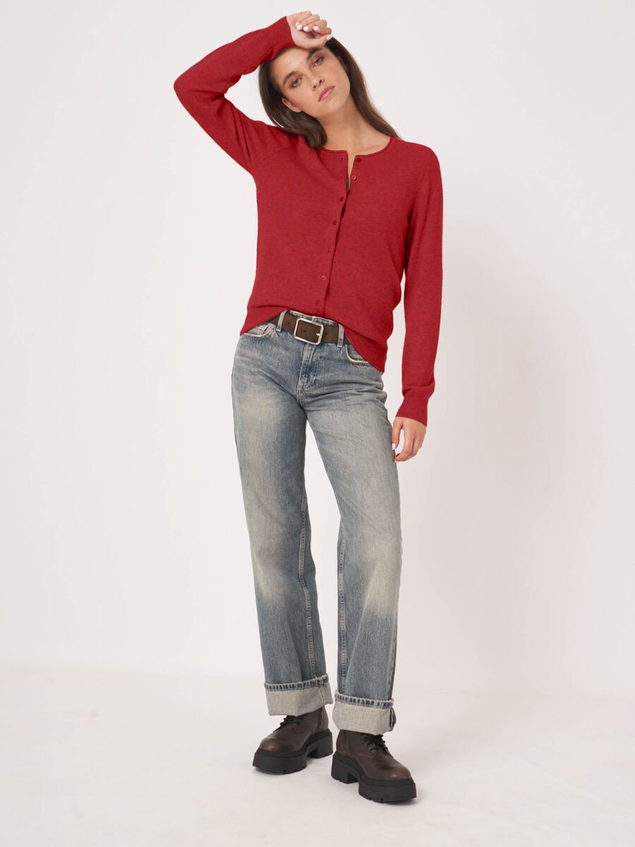 Repeat Cashmere Basic Vest Met Ronde Hals Van Cashmere Wolmix