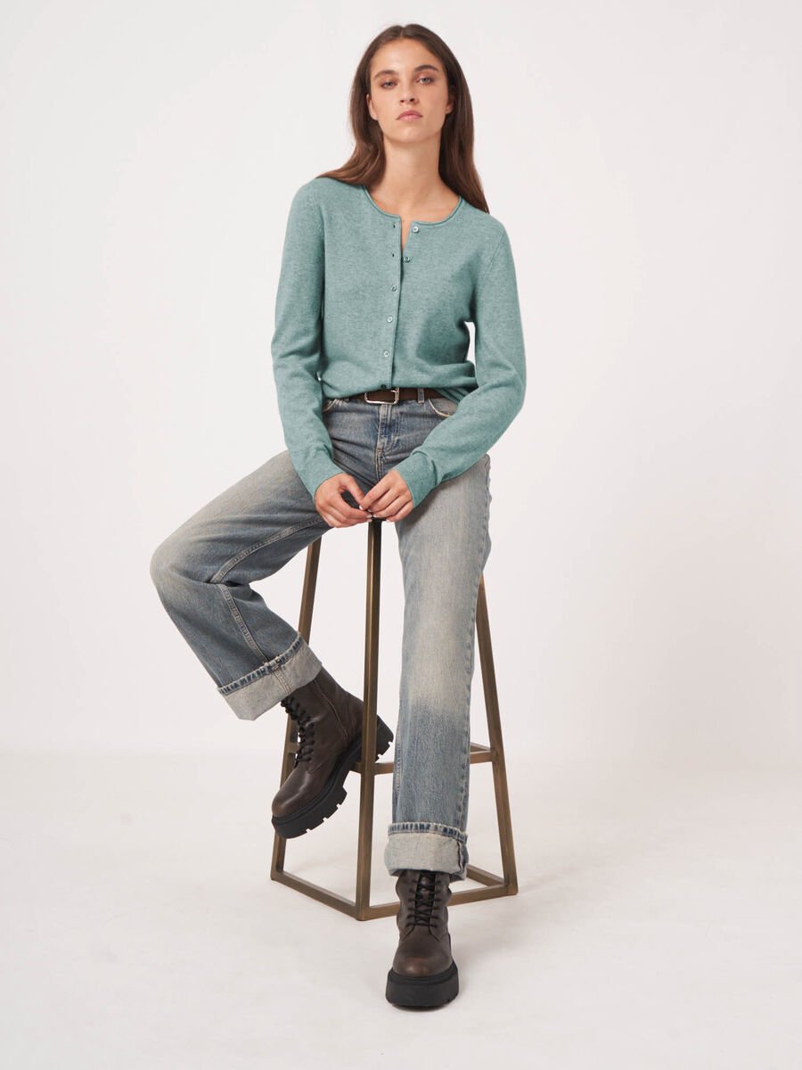 Repeat Cashmere Basic Vest Met Ronde Hals Van Cashmere Wolmix