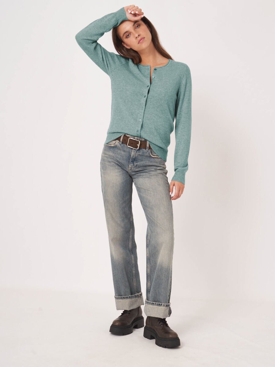 Repeat Cashmere Basic Vest Met Ronde Hals Van Cashmere Wolmix