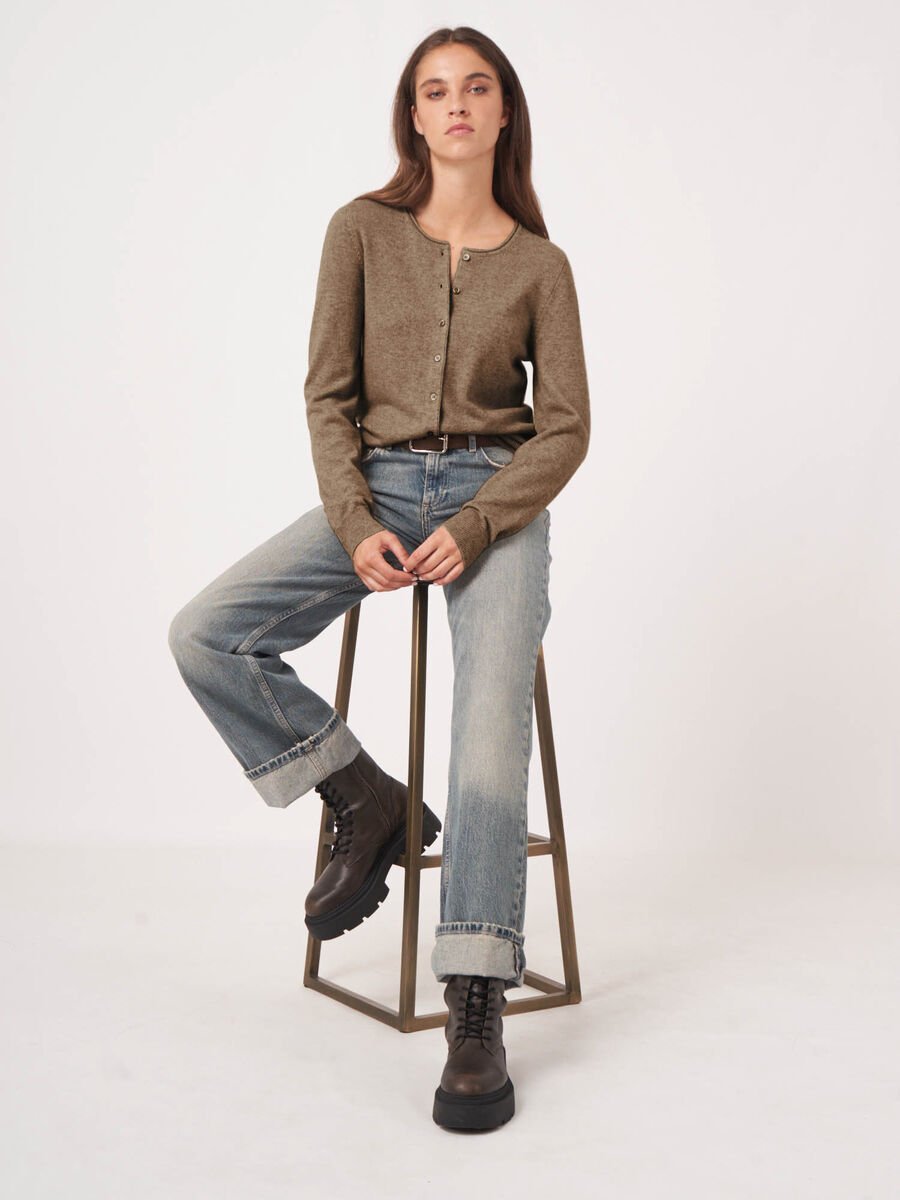 Repeat Cashmere Basic Vest Met Ronde Hals Van Cashmere Wolmix