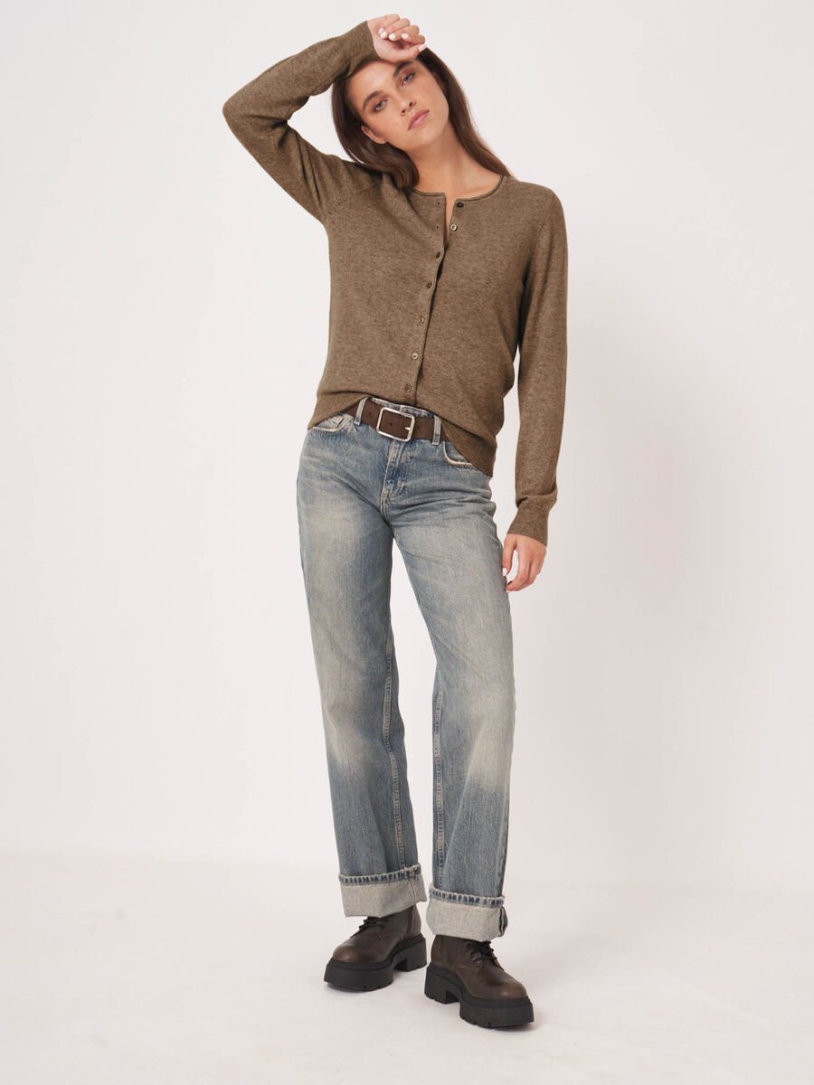 Repeat Cashmere Basic Vest Met Ronde Hals Van Cashmere Wolmix