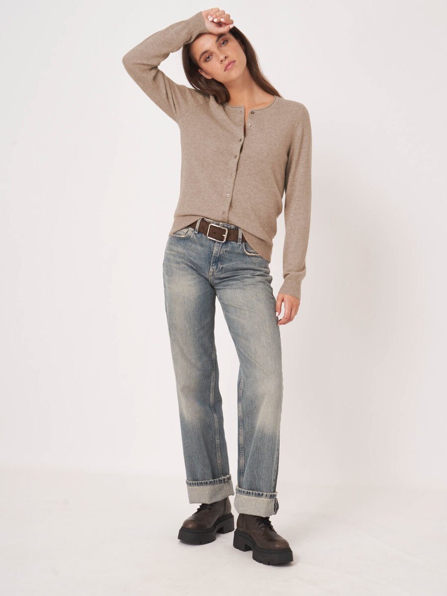 Repeat Cashmere Basic Vest Met Ronde Hals Van Cashmere Wolmix