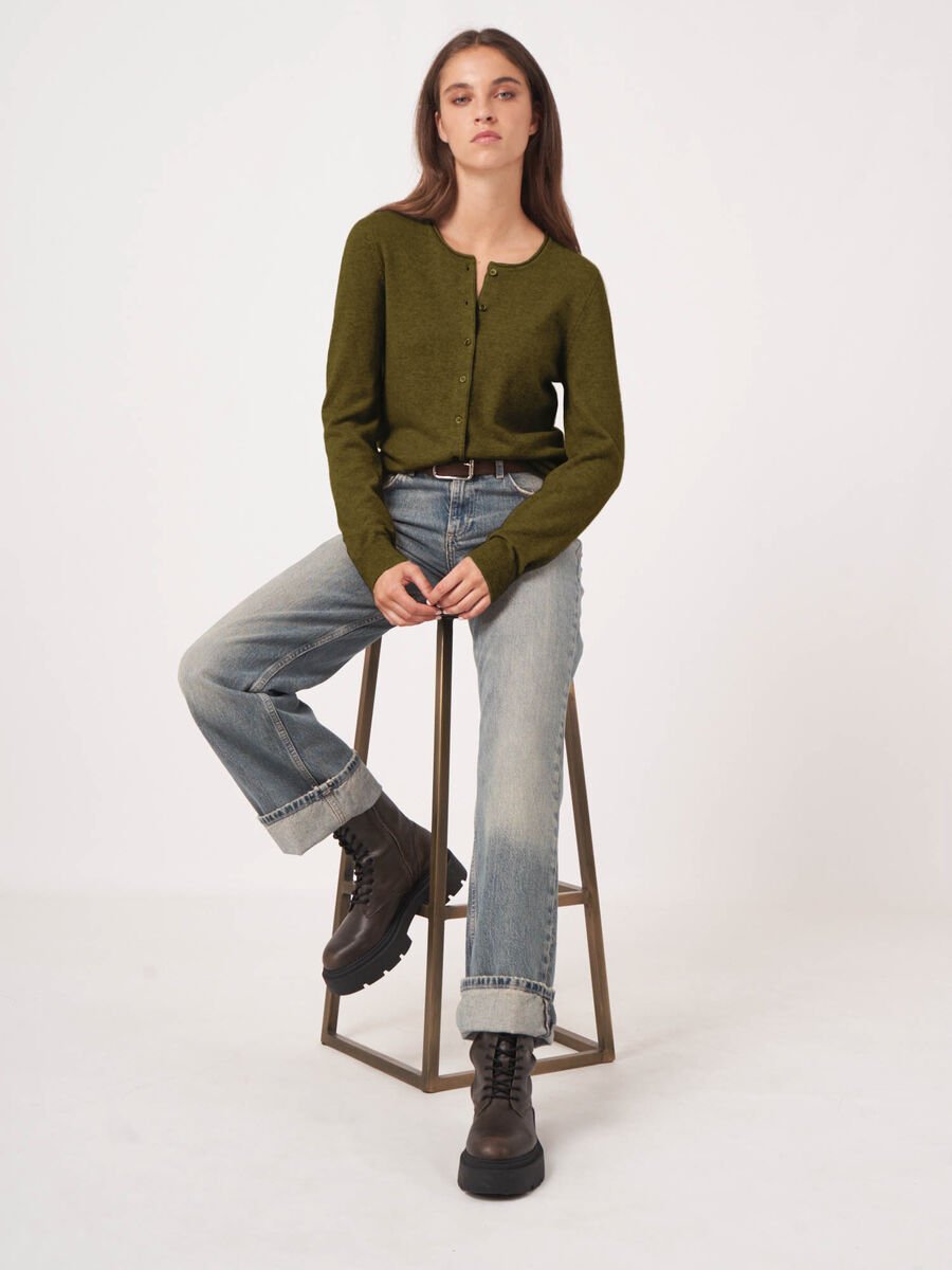 Repeat Cashmere Basic Vest Met Ronde Hals Van Cashmere Wolmix