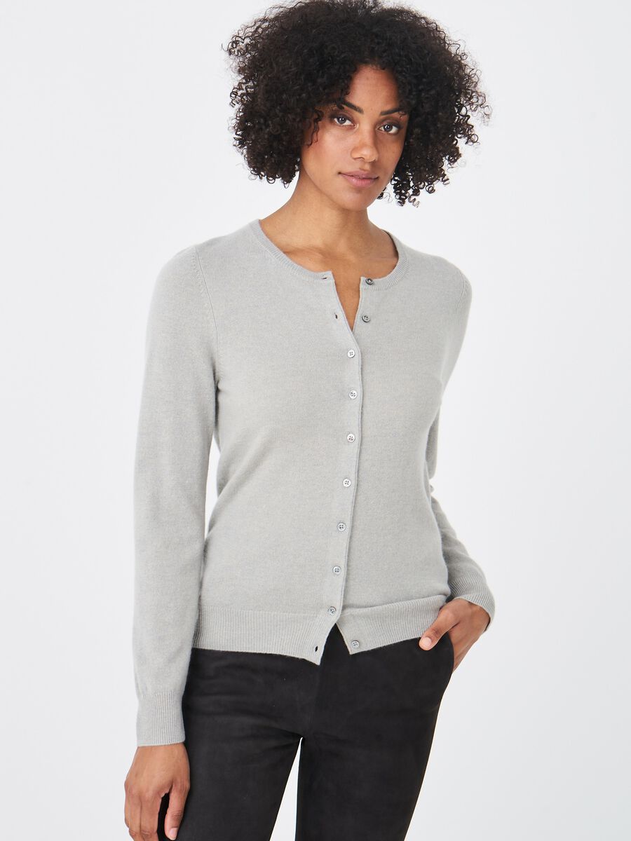 repeat cashmere Basic vest met ronde hals van zuiver cashmere