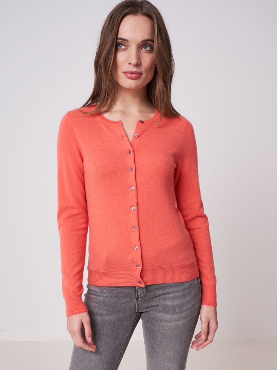 repeat cashmere Basic vest met ronde hals van zuiver cashmere