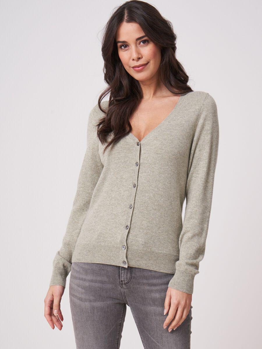 repeat cashmere Basic vest met V-hals van zuiver cashmere