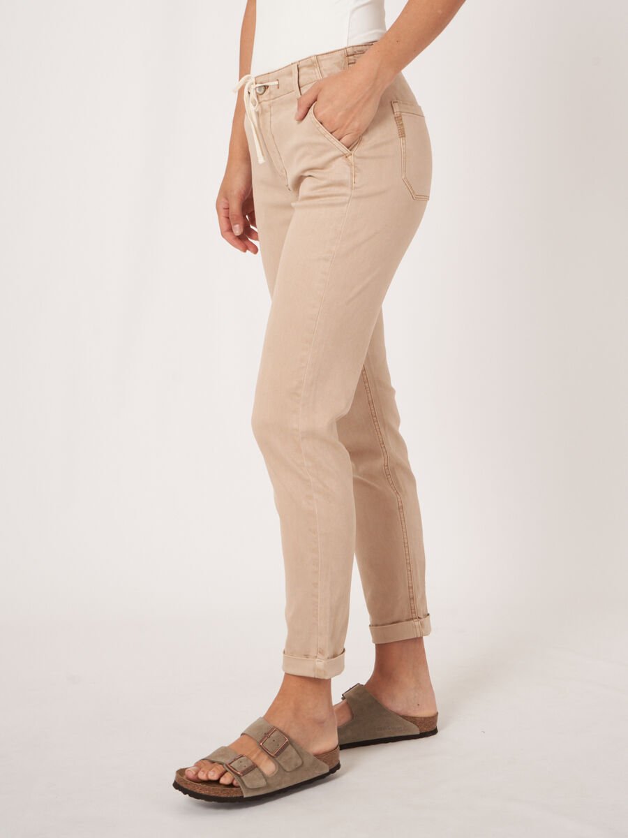 Repeat Cashmere Broek Met Trekkoord En Opgerolde Zoom